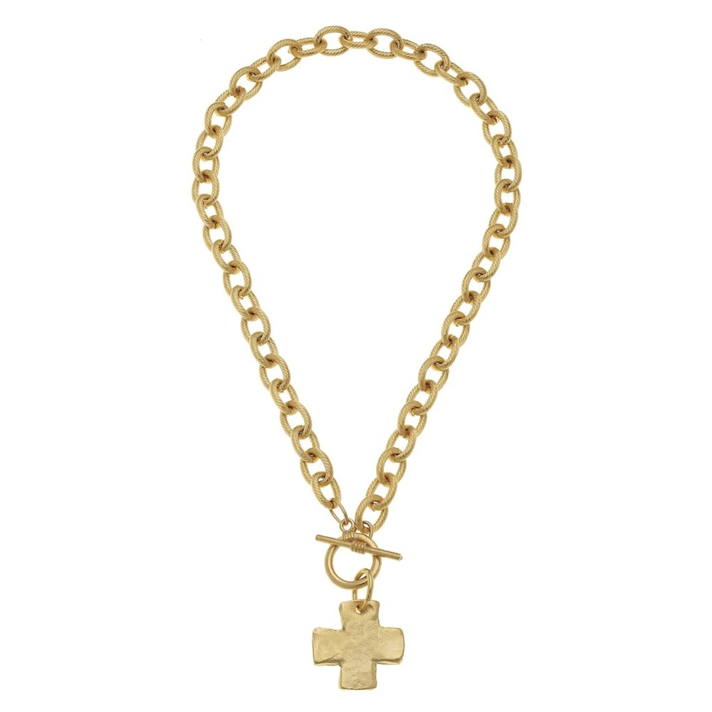 Susan Shaw Gold Cross front Toggle